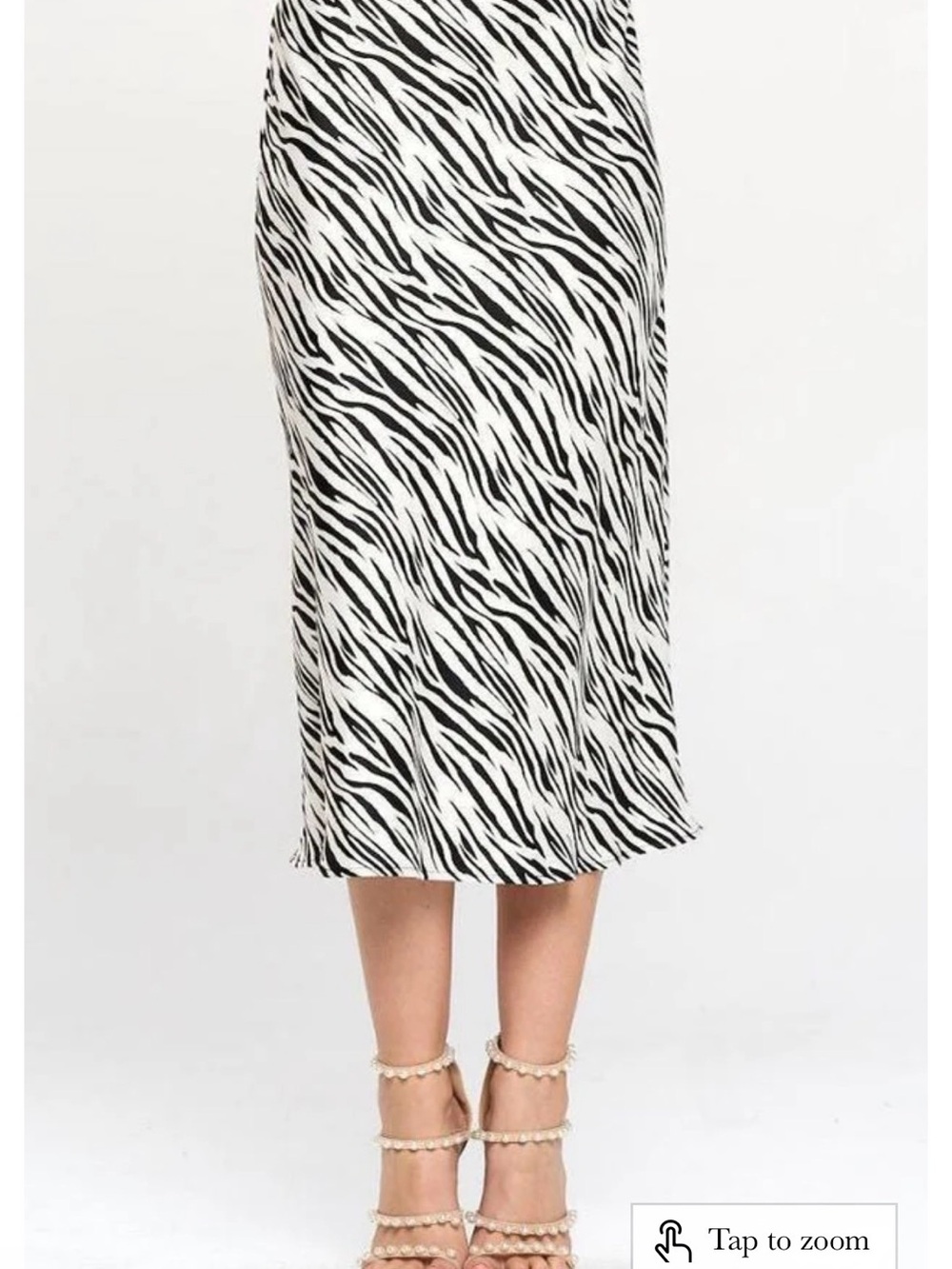 Zebra Print Midi Skirt - Black & White